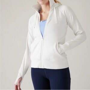 Athleta triumph white full zip hoodie jacket XS